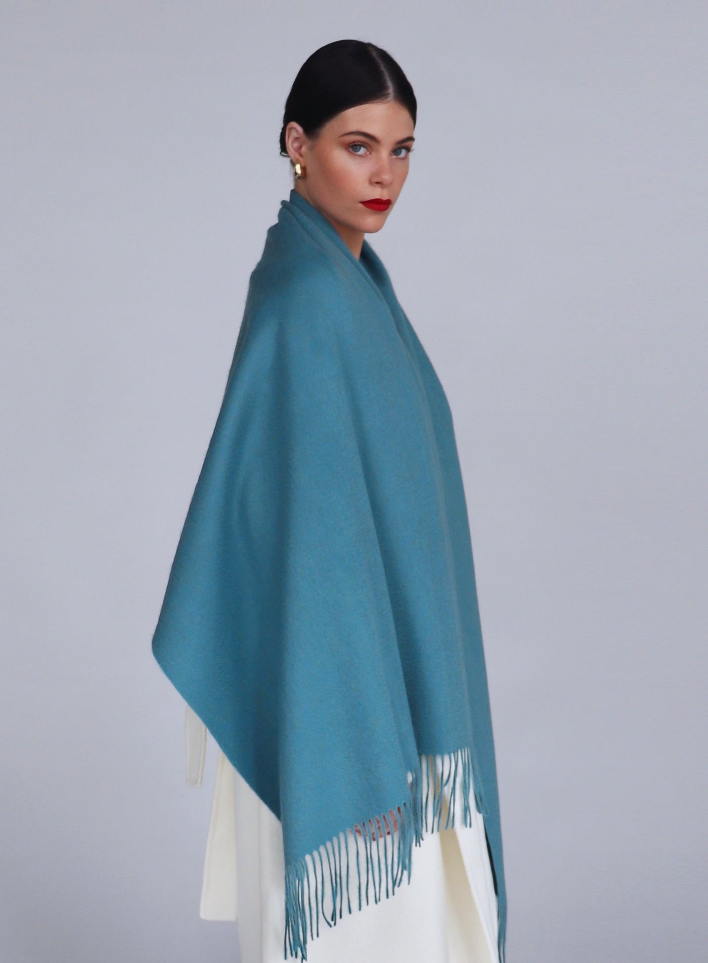 Serene Lambswool Shawl - Aqua