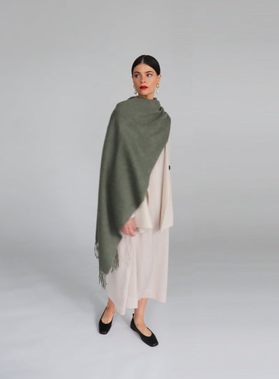 Serene Lambswool Shawl - Celadon