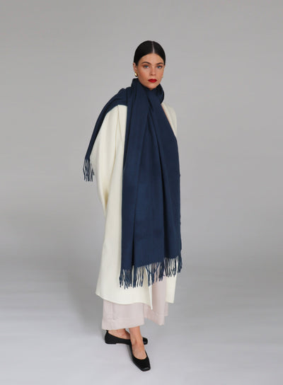 Serene Lambswool Shawl - Denim