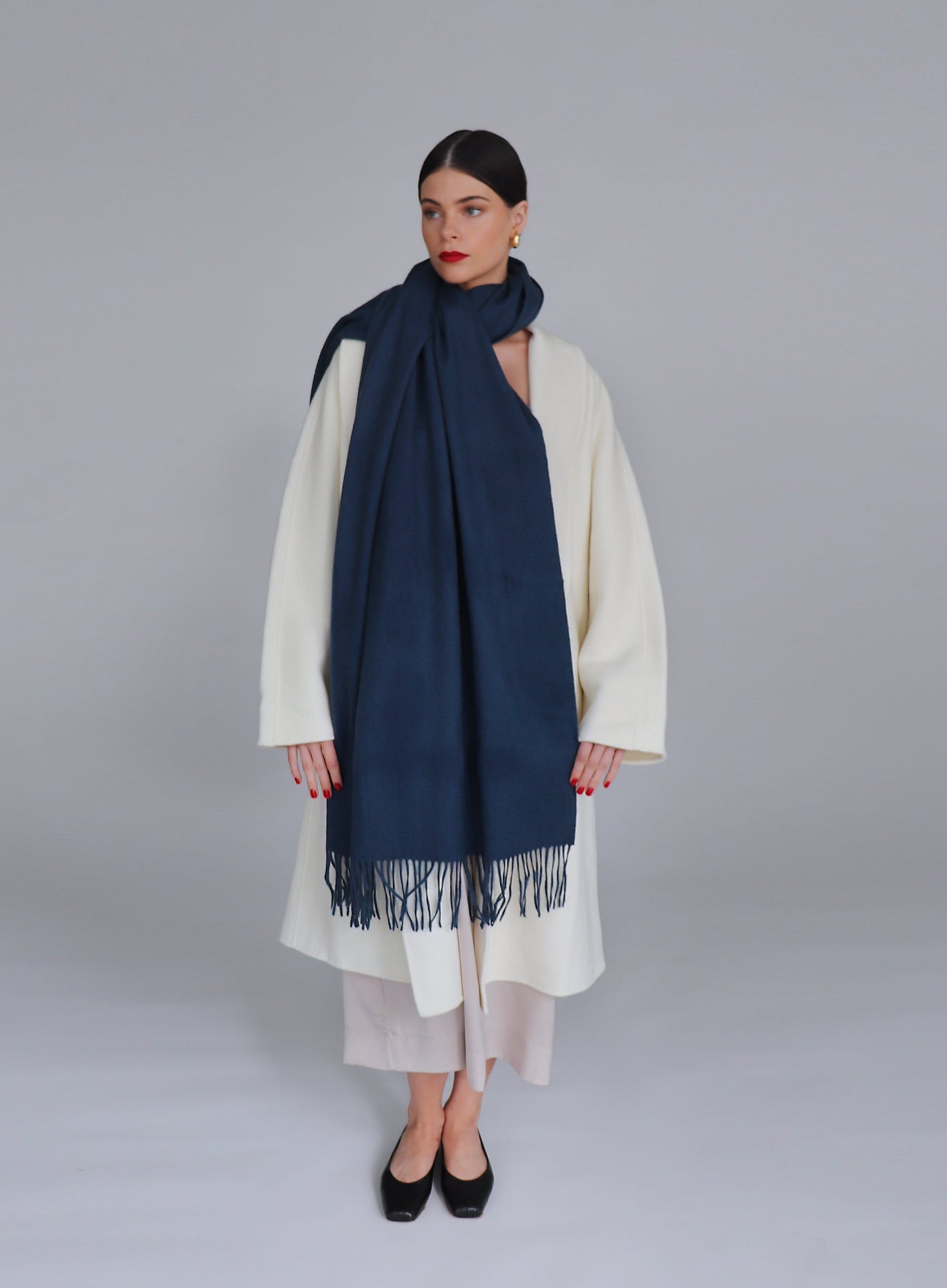 Serene Lambswool Shawl - Denim