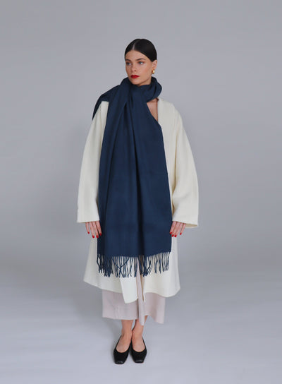 Serene Lambswool Shawl - Denim