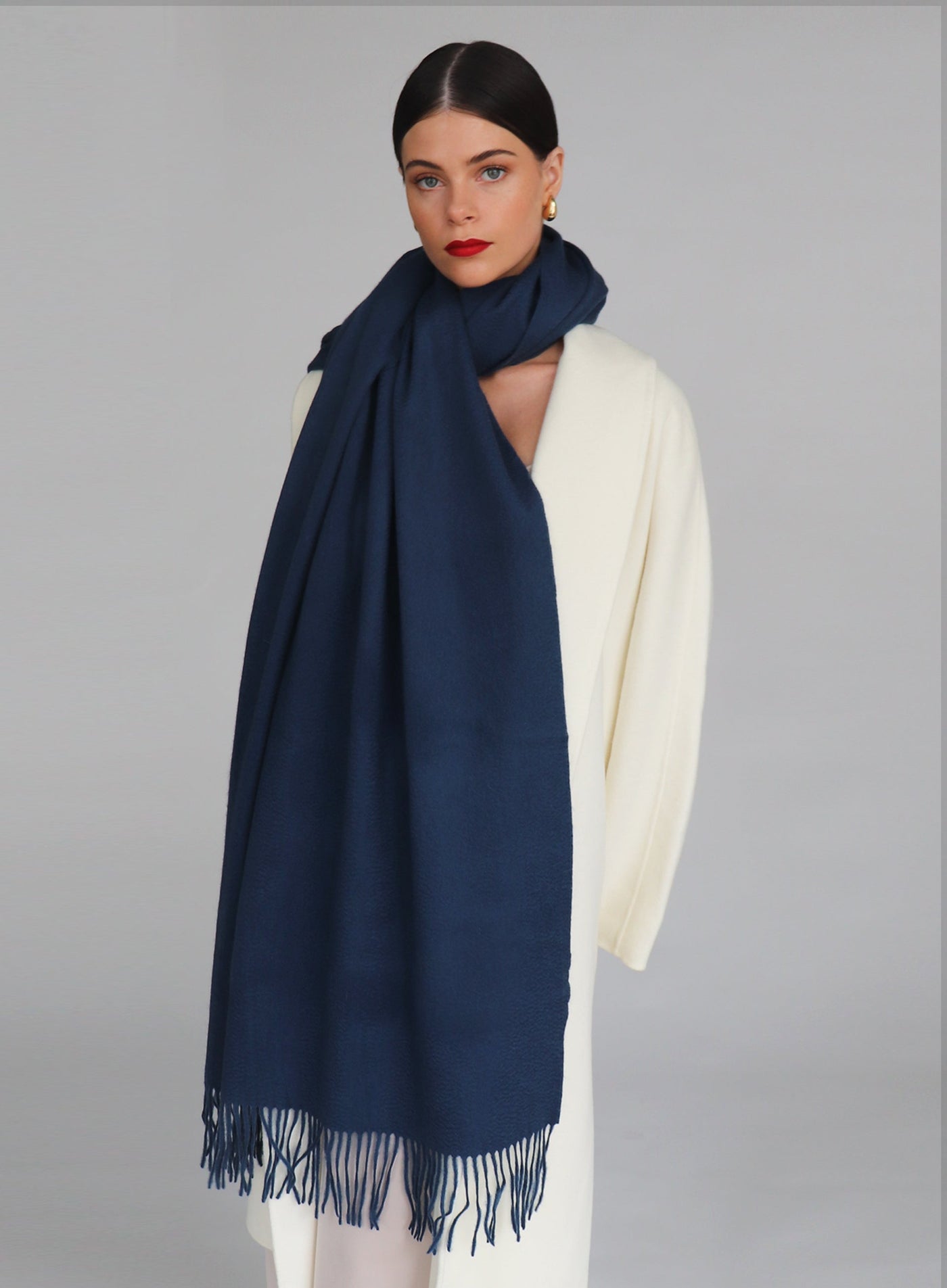 Serene Lambswool Shawl - Denim