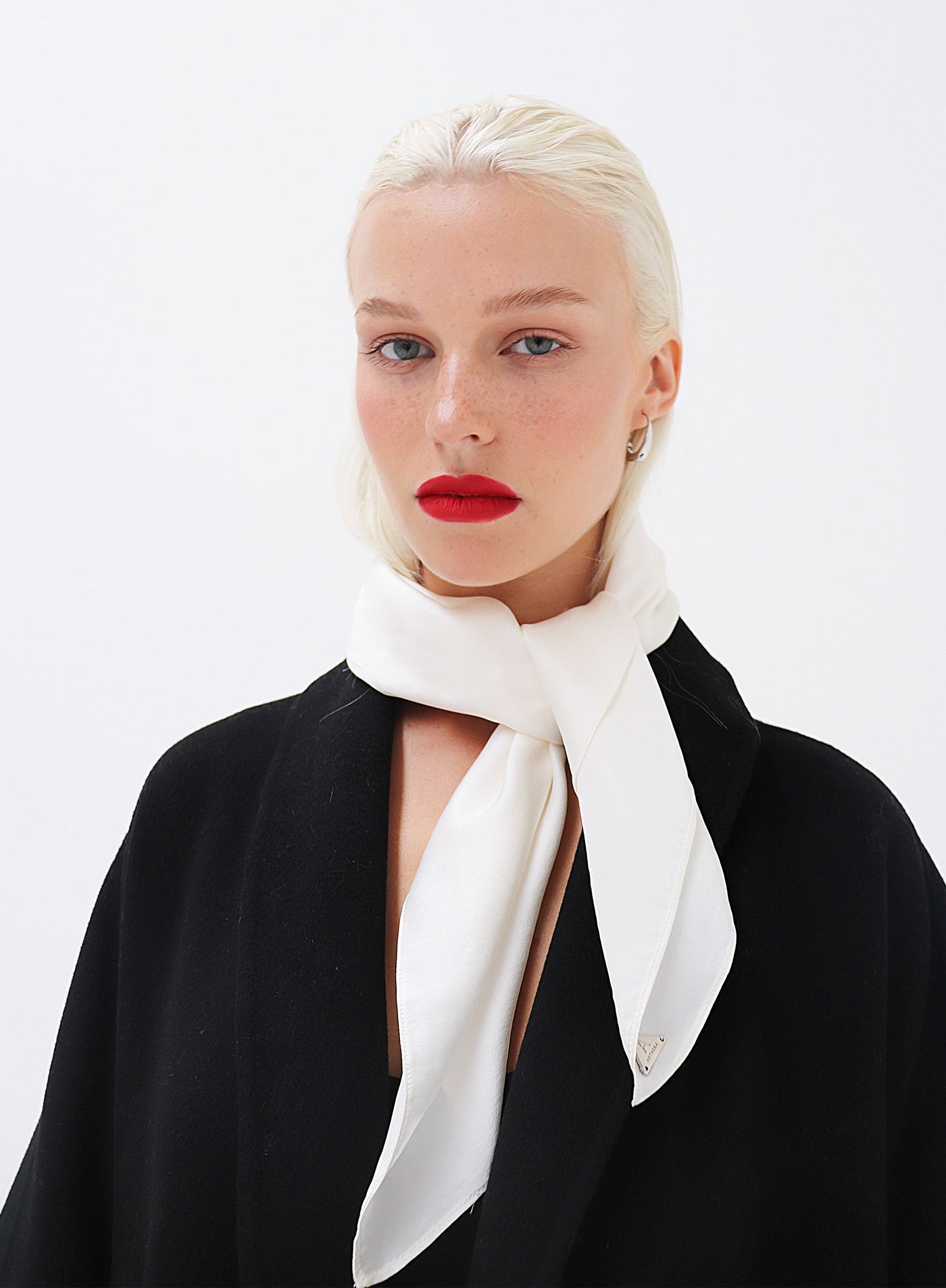 Martine Silk Square Scarf - Pearl