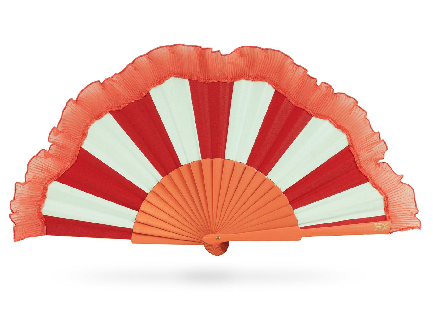 Khu Khu Napoli Red Hand-fan, from the Il Parasole Hand-fan Collection - Simply frilling hand-fans to celebrate La Dolce Vita
