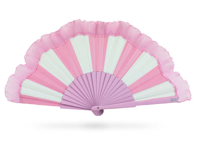 Khu Khu Budelli Pink Hand-fan, from the Il Parasole Hand-fan Collection - Simply frilling hand-fans to celebrate La Dolce Vita