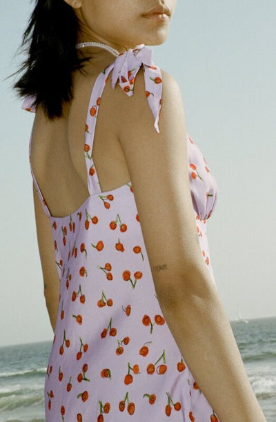 Alana Mini Slip Dress- Lilac Cherry