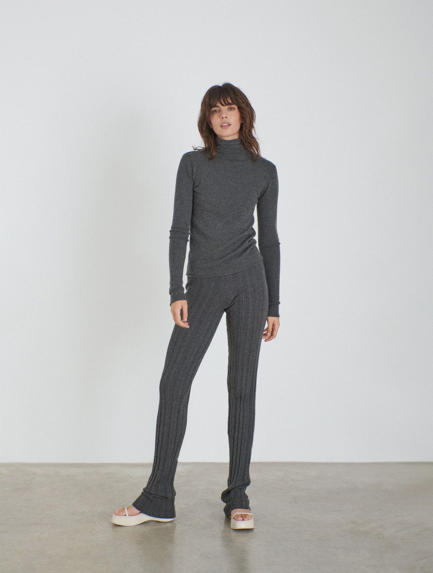 Cashmere tight knitted pants Grey