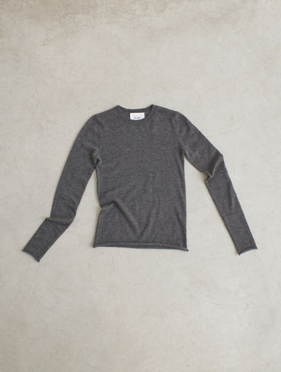 Cashmere knitted crewneck top Grey