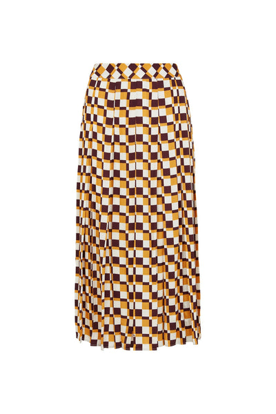 Checkerboard Midi Skirt