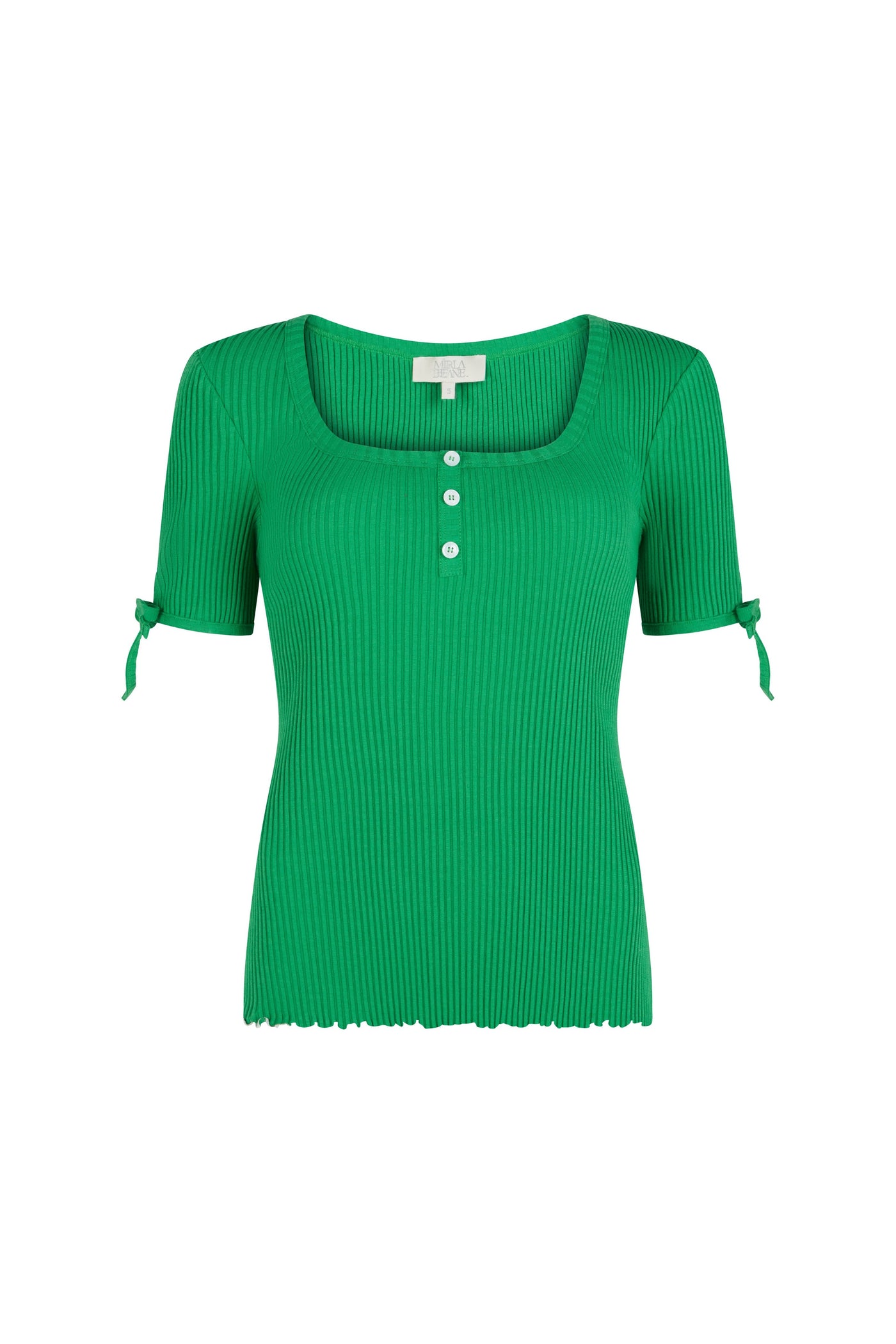 Rib Short Sleeve T Shirt Green