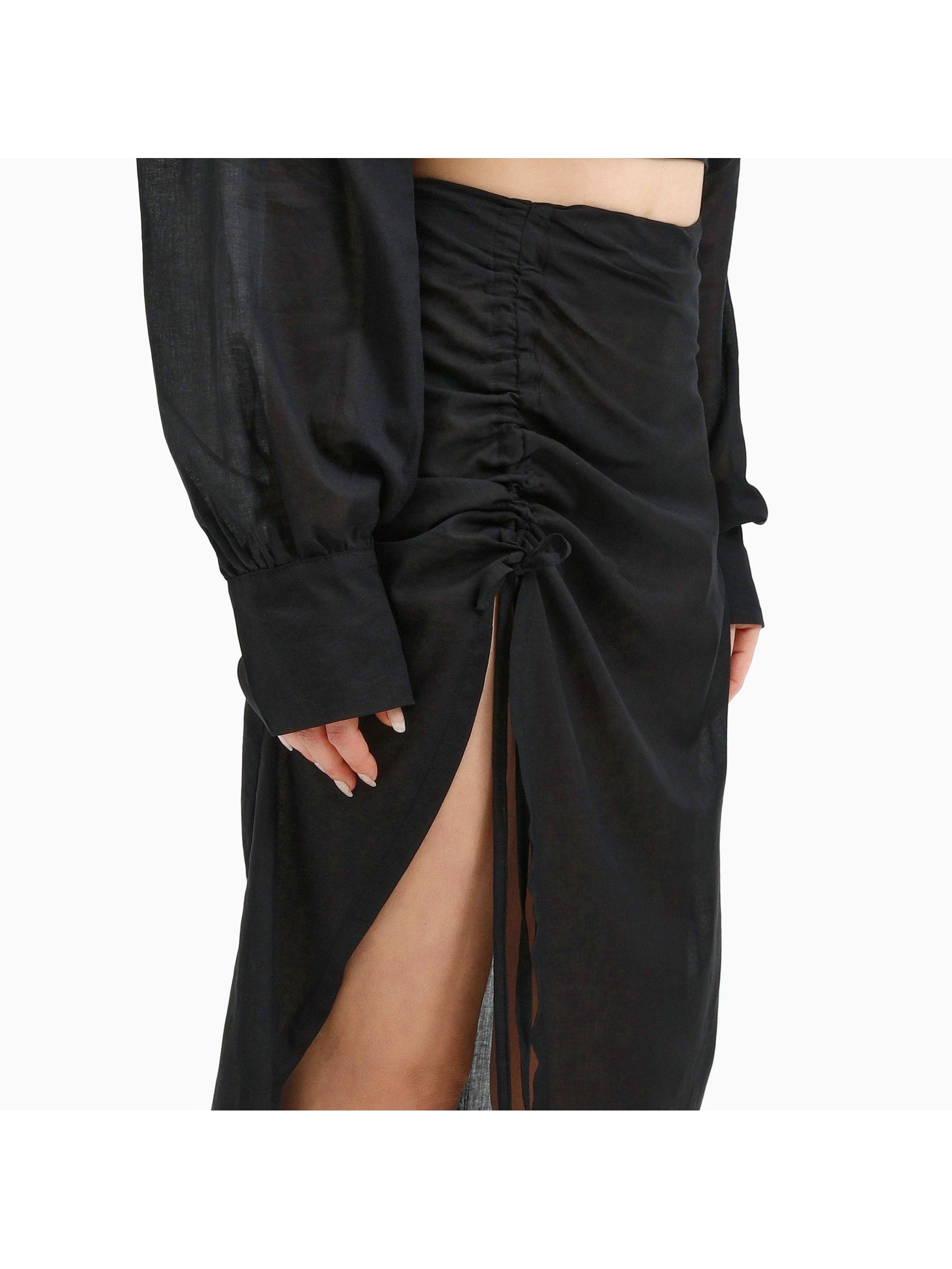 Black Midi Beach Skirt