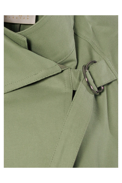 Rosemary Sage Green Trench Coat