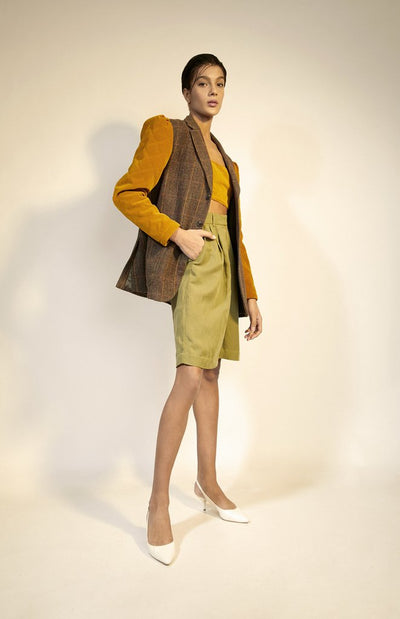 Modular trousers shorts khaki ethically made from sustainable material