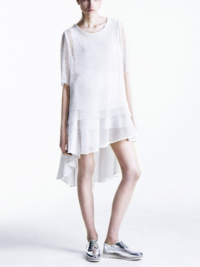 model in broderie anglaise look