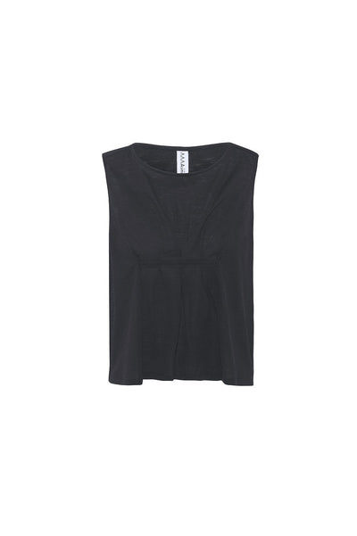 Asmuss Pleated Tank in black.  Contains 37.5 technology to help keep your ideal body temperature so it is perfect for travelling with or hot days in the office or studio