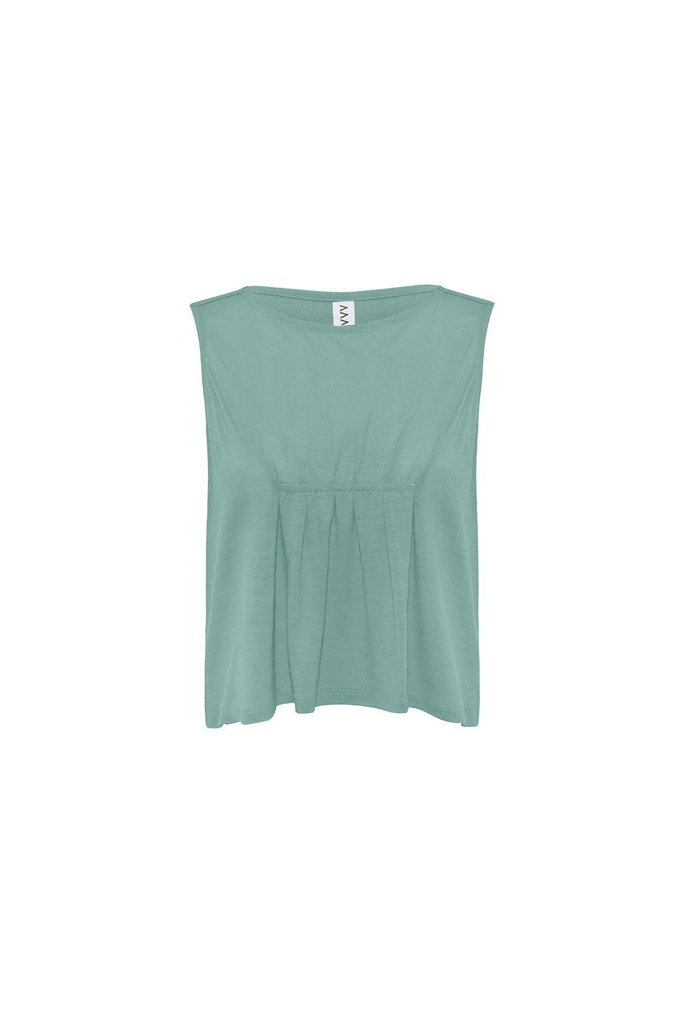 Asmuss Pleated Tank in sea green.  Contains 37.5 technology to help keep your ideal body temperature so it is perfect for travelling with