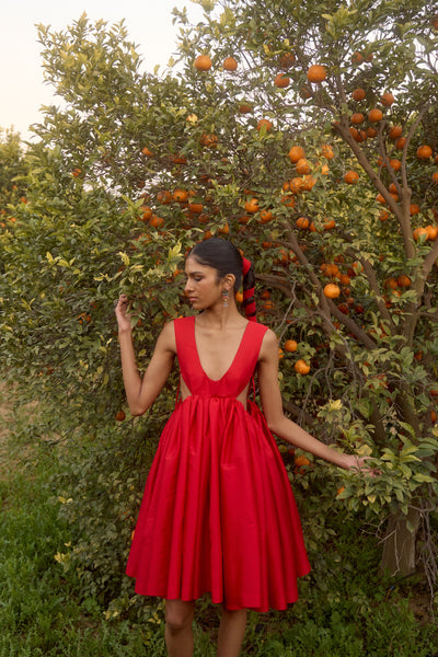 Taffeta Red Dress