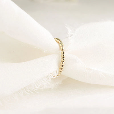 Solid 9ct Gold Beaded Ring