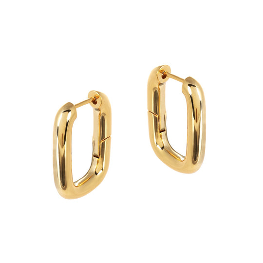 Bella Chunky Rectangular Gold Earrings
