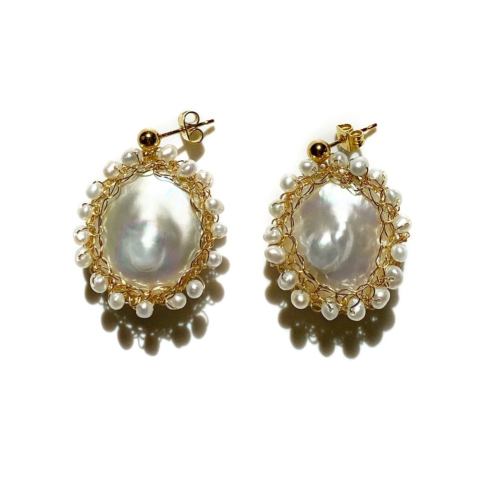 Lolly Mini Polka 14k Recycled Gold Filled Baroque Pearl Earrings