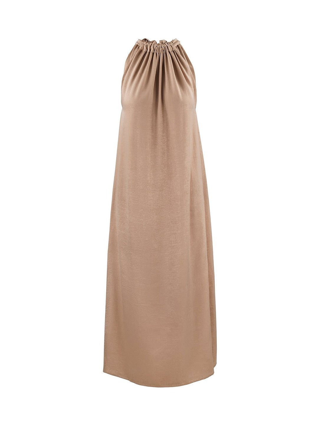 Isla Satin Maxi Dress in Nude/Oyster