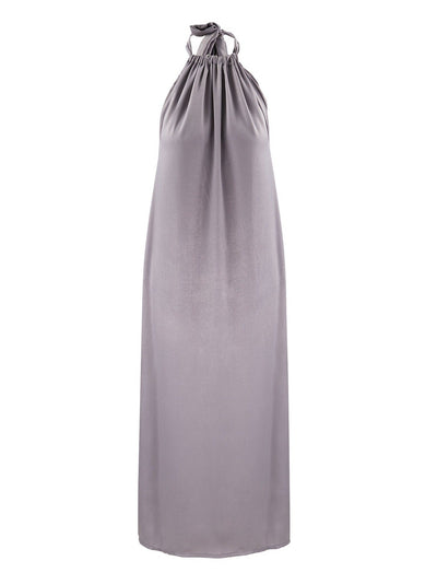 Satin Halter dress in Grey by COCOOVE