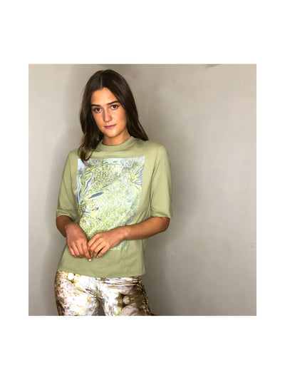 Green print t-shirt by Cocoove
