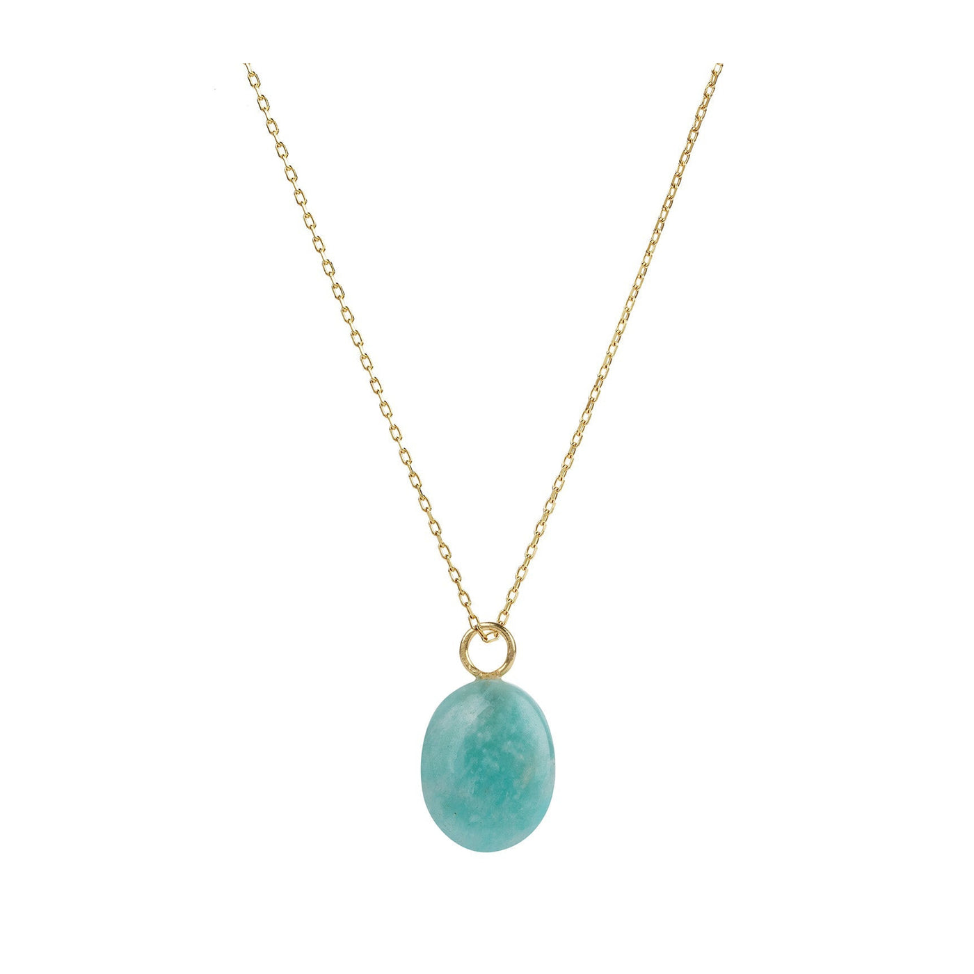 Eden Gold Chain Necklace with Amazonite Pendant