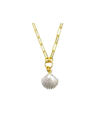 Emma Silver Shell Chain Necklace - In Gold