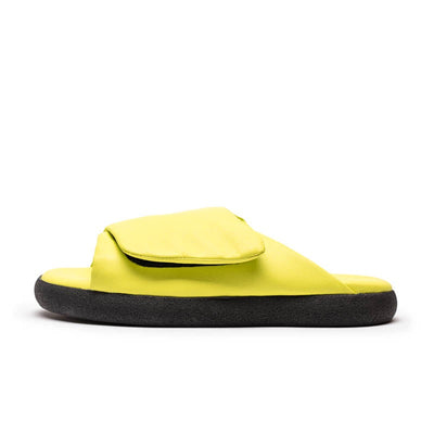 HOLLER Neon Yellow | Vegan Leather Slides
