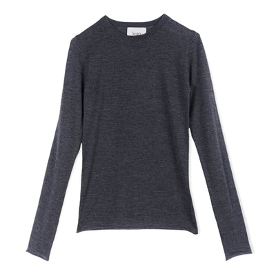 Cashmere knitted crewneck top Grey