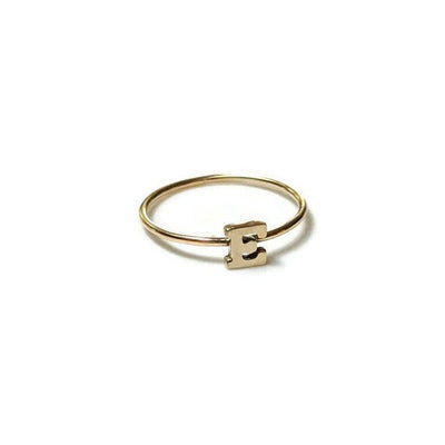 Gold initial stacking ring