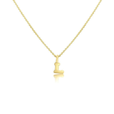 Tiny initial necklace in 9ct gold