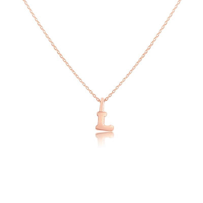 Tiny initial necklace in 9ct gold