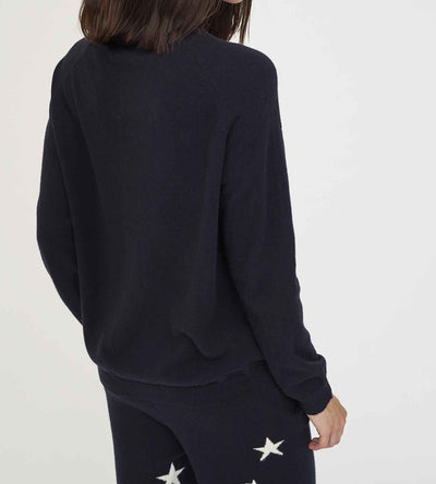 Navy Slouchy Star Cashmere Sweater