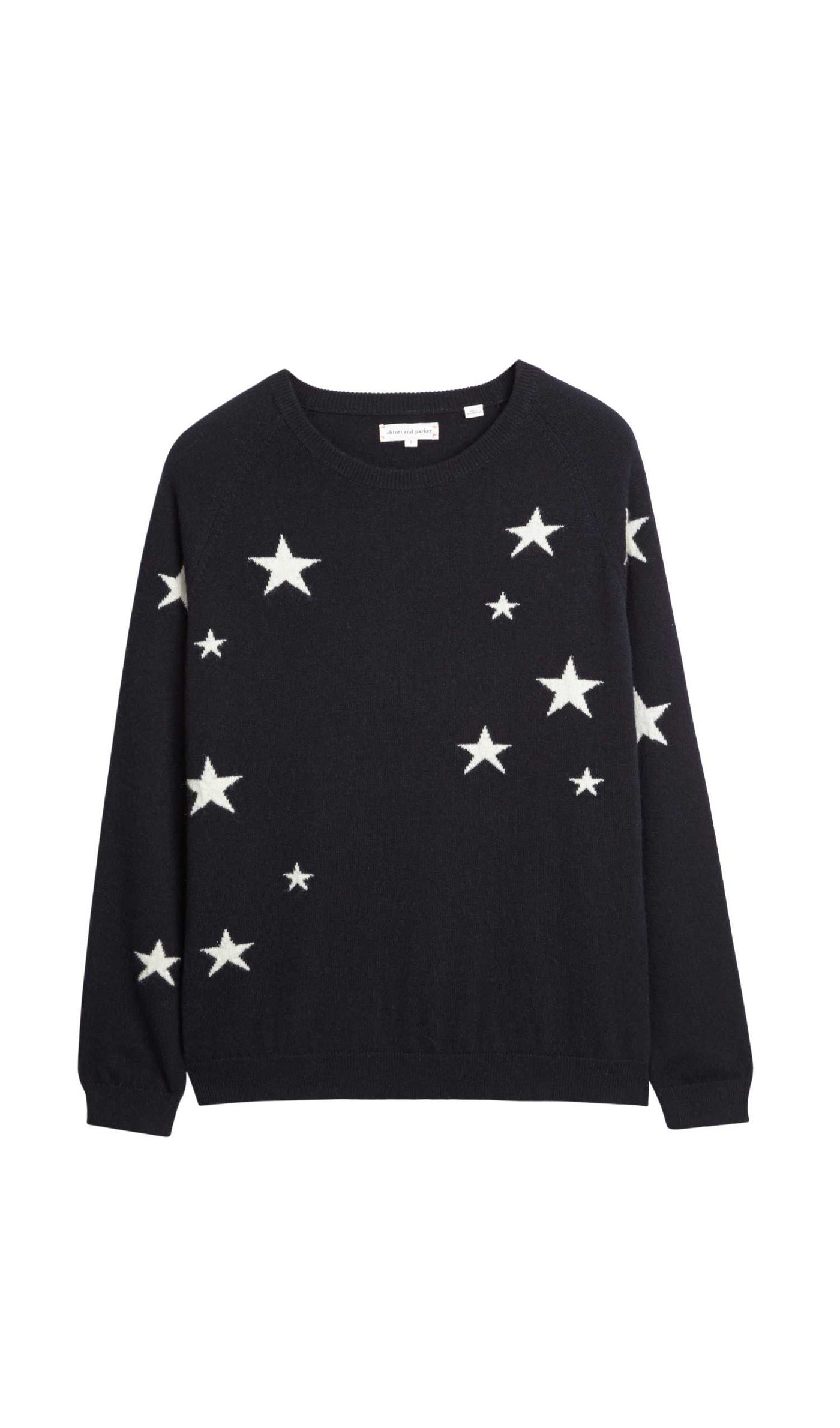 Navy Slouchy Star Cashmere Sweater