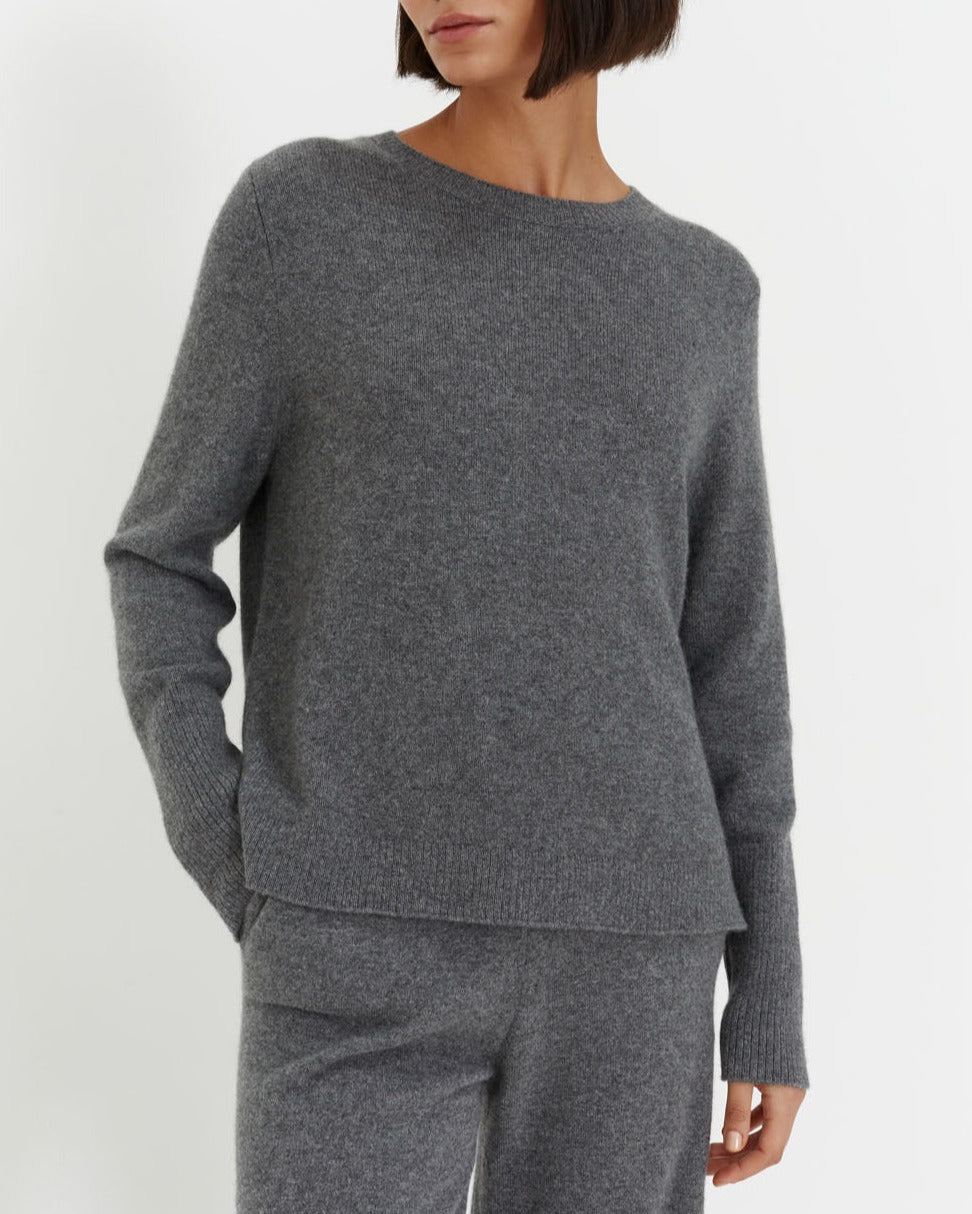 Grey Cashmere Boxy Sweater