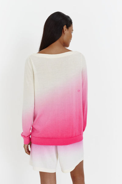 Pink Wool-Cashmere Ombré Sweater