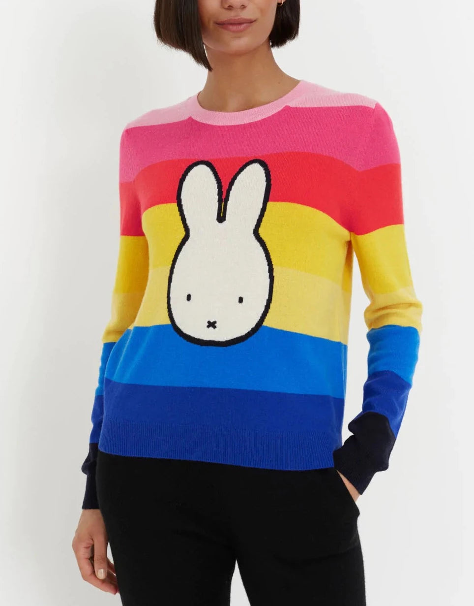 Rainbow Wool-Cashmere Miffy Sweater