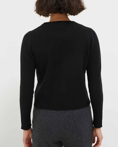 Black Cropped Cashmere Sweater