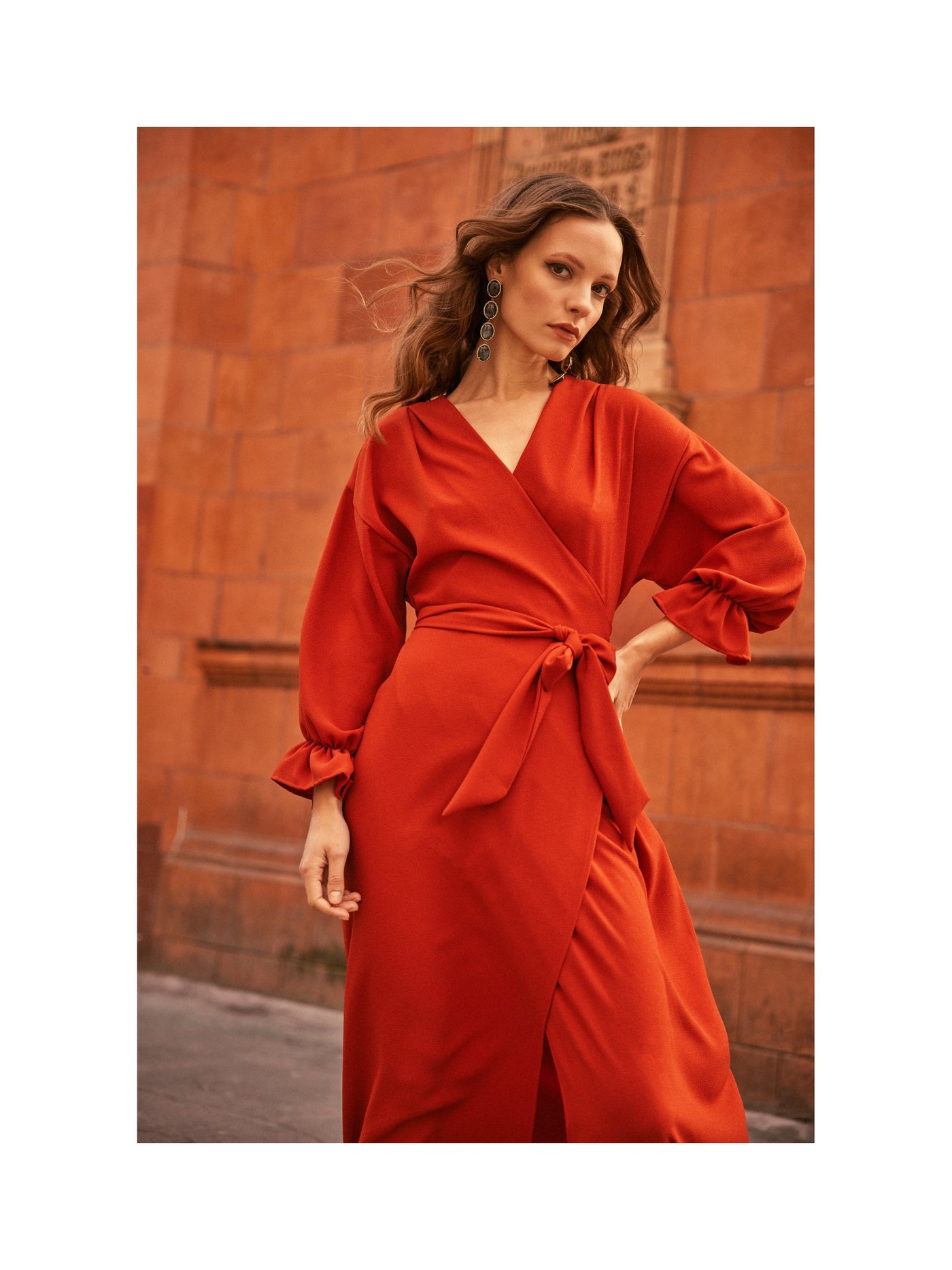 Mary Max Wrap dress in rust
