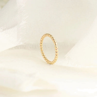 Solid 9ct Gold Beaded Ring