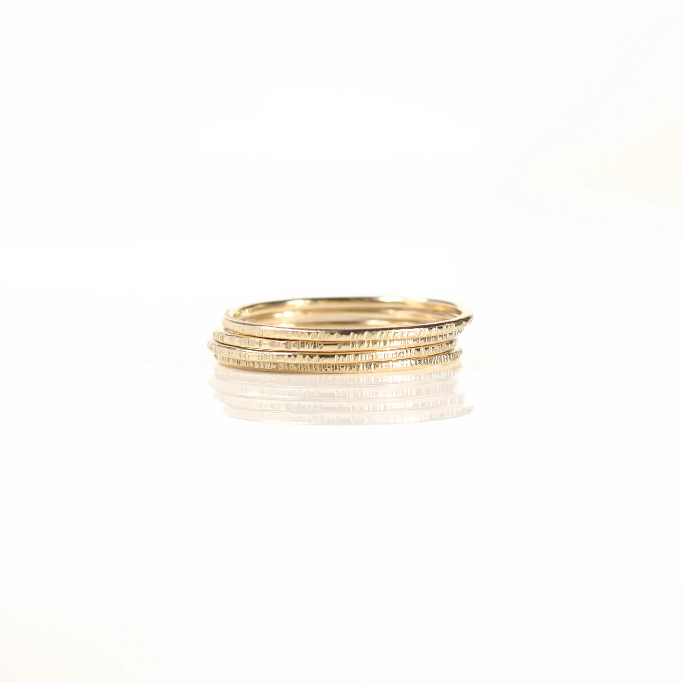 Solid 9ct Gold Bark Textured Ring
