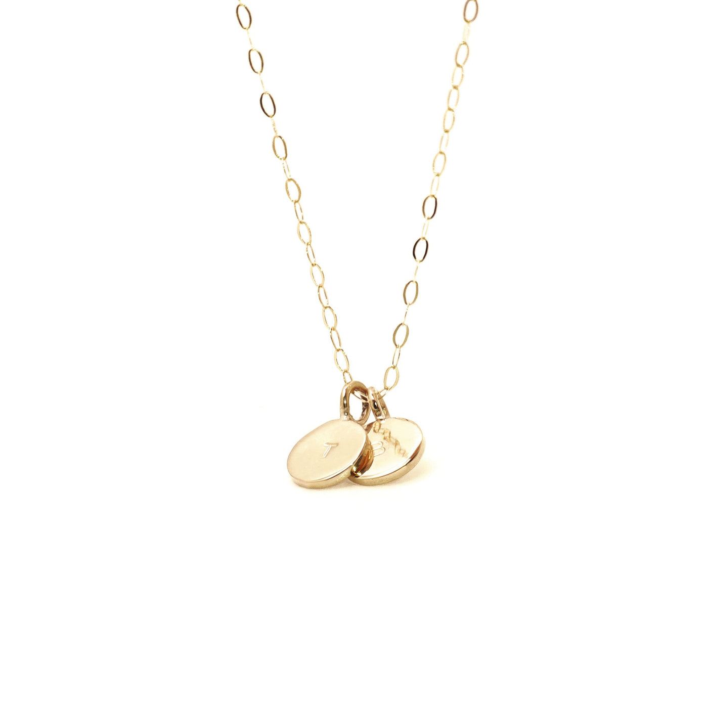 Solid Gold Engraved Initial Necklace