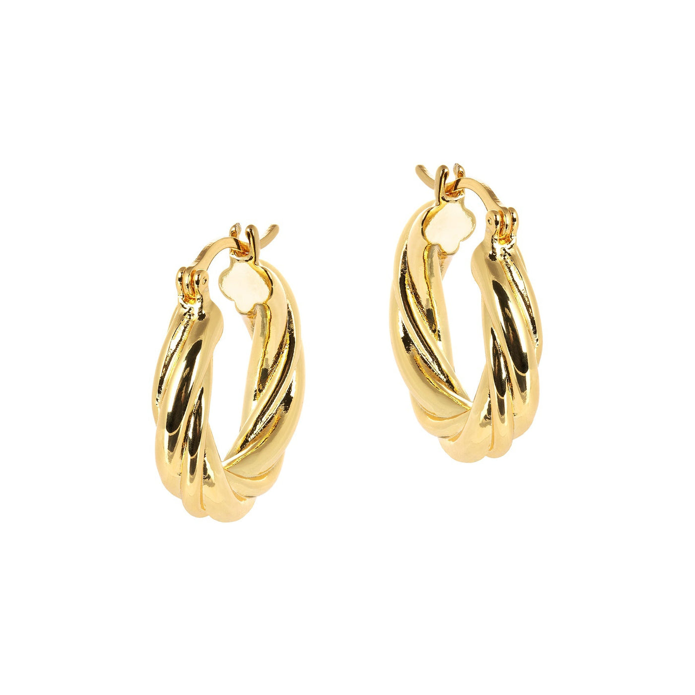 Lilly Thin Twisted Gold Hoop Earrings