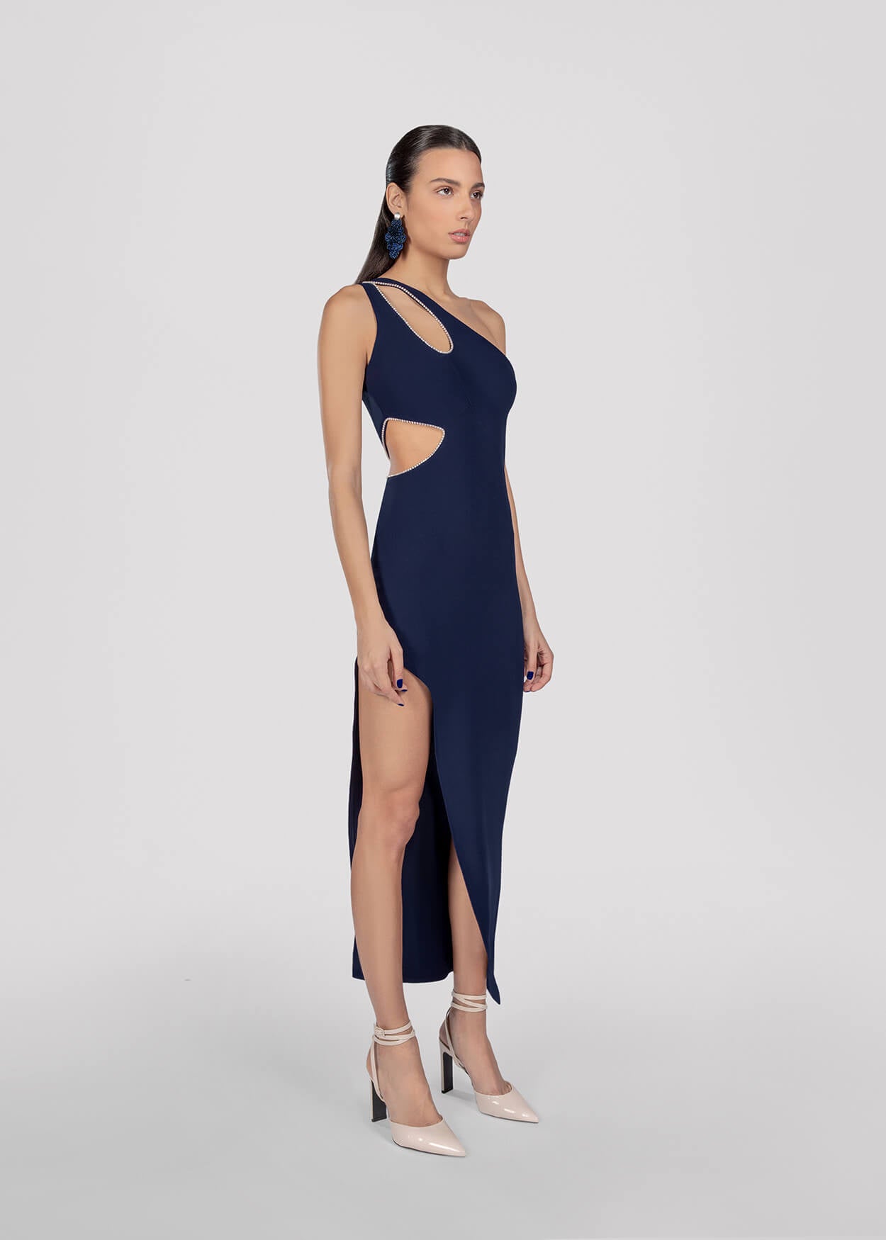 Ariel Navy Blue Asymmetrical Dress