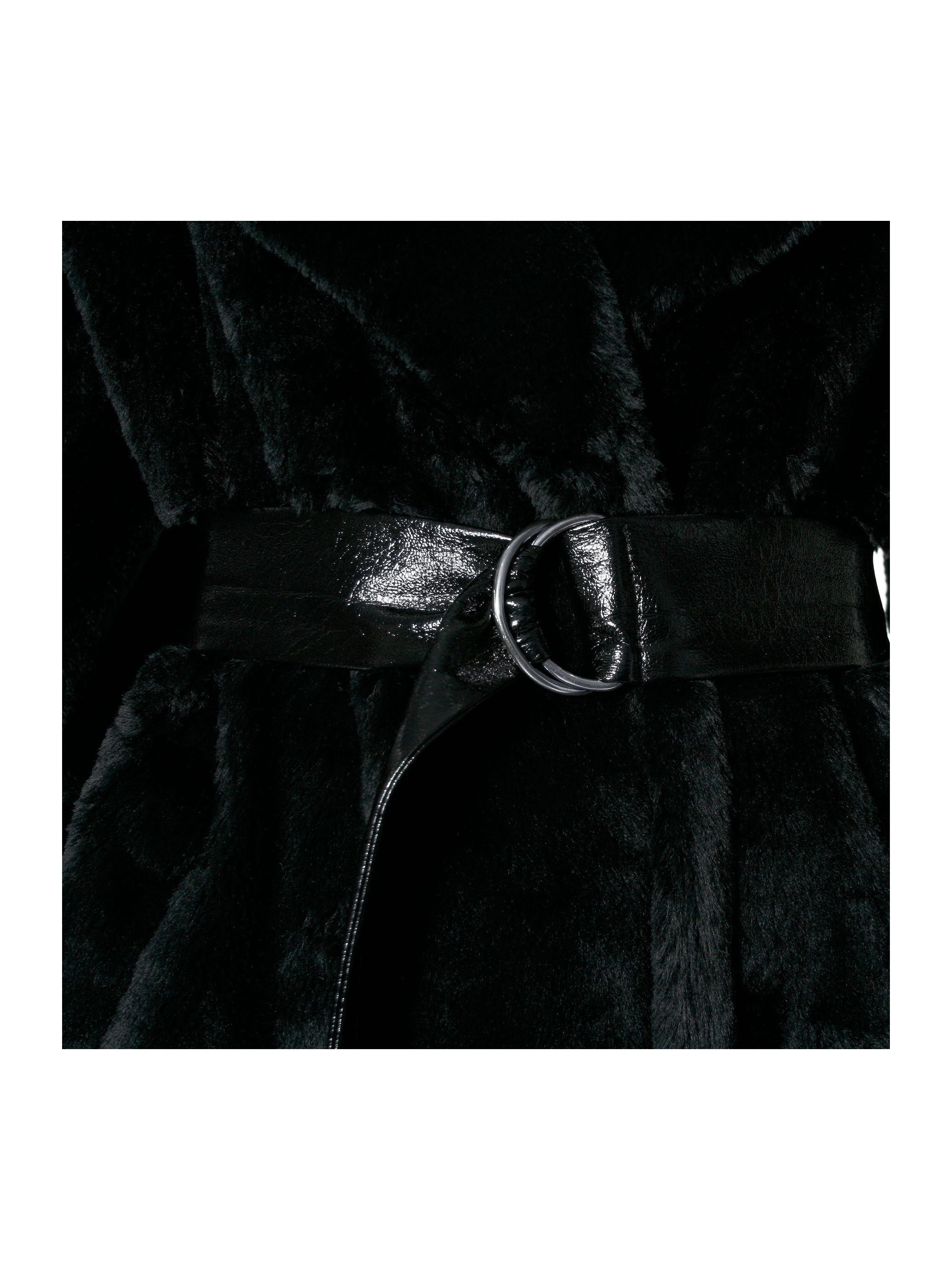 Kylie Warm Black Fur Coat