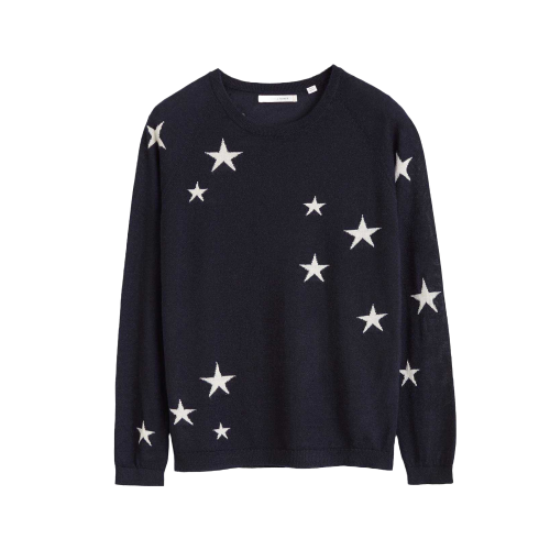 Navy Star Cashmere Sweater
