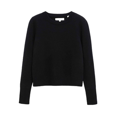 Black Cropped Cashmere Sweater
