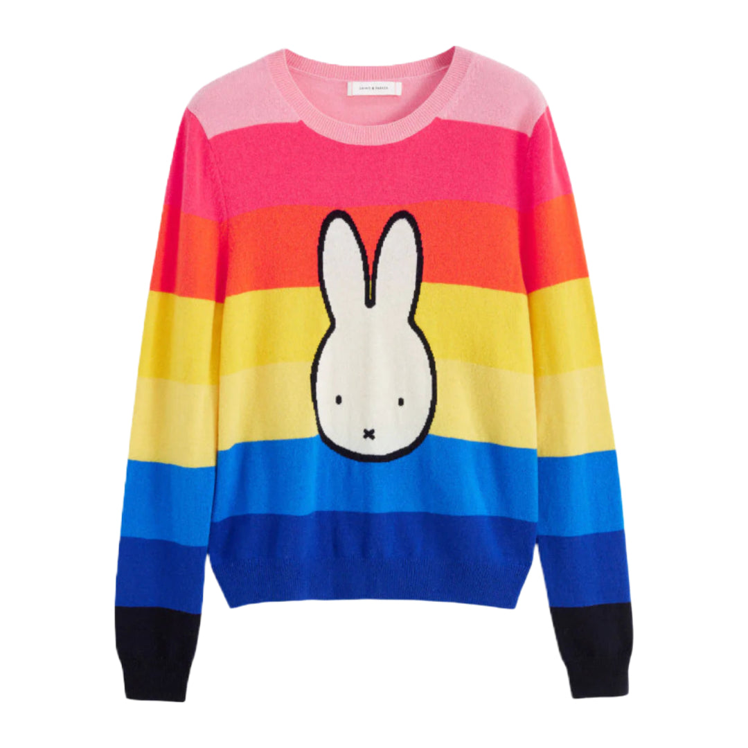 Rainbow Wool-Cashmere Miffy Sweater